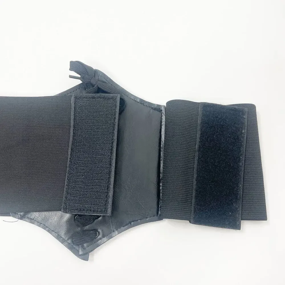 2/$30 NEW Faux Vegan Leather Lace Up Corset Belt Elastic Black (Up to Size L)